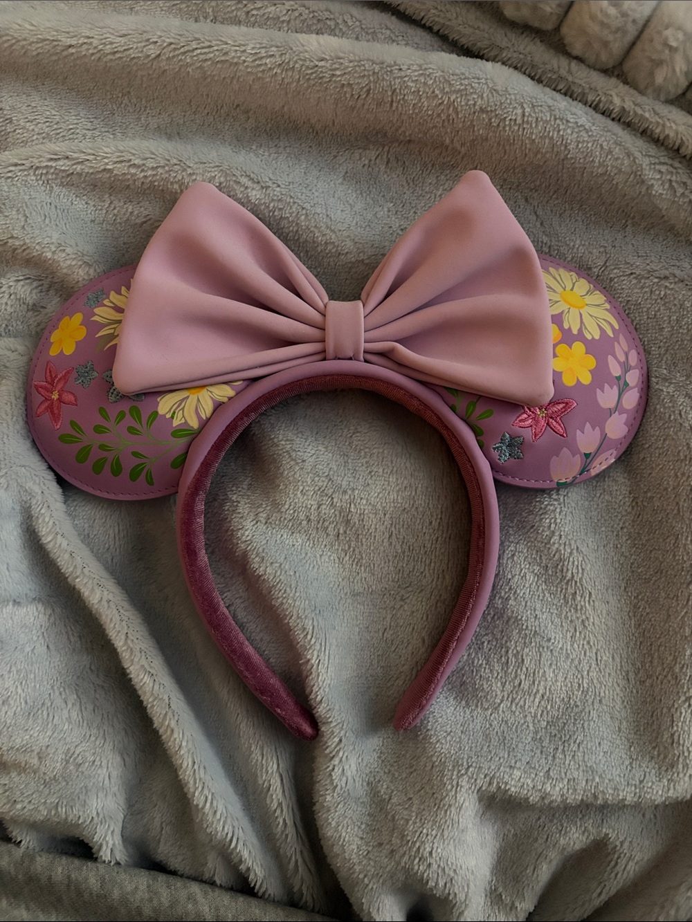 Loungefly Pink Floral Bow Minnie Ear Headband